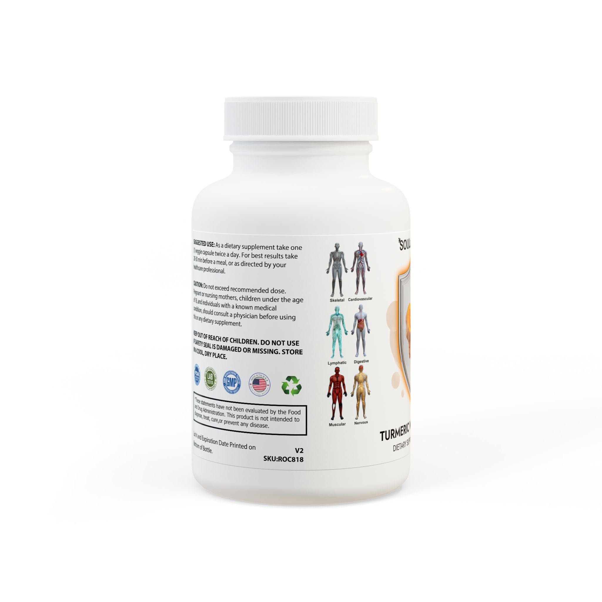 Turmeric with BioPerine® (Black Pepper Fruit Extract) Supplement (60 Capsules)