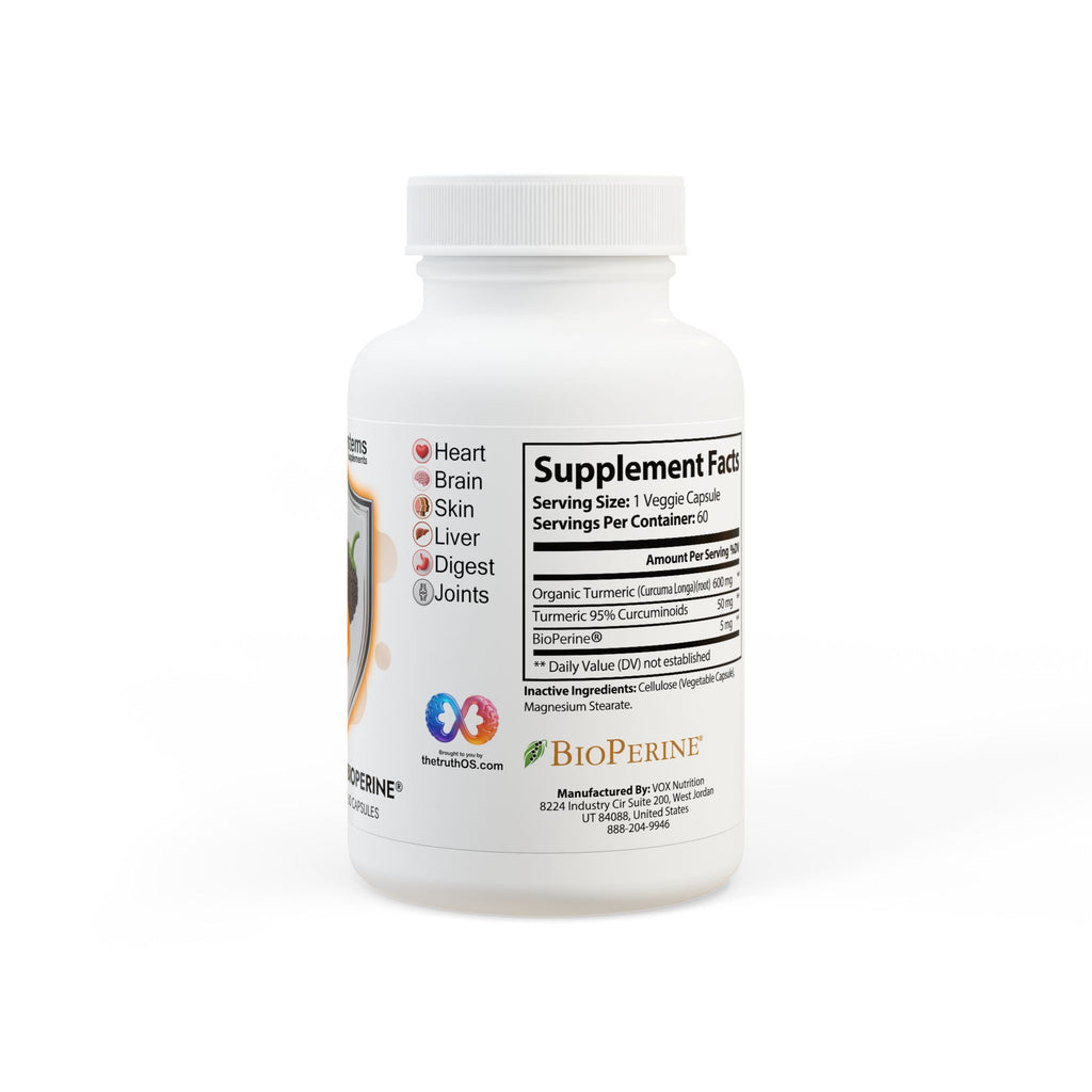 Turmeric with BioPerine® (Black Pepper Fruit Extract) Supplement (60 Capsules)